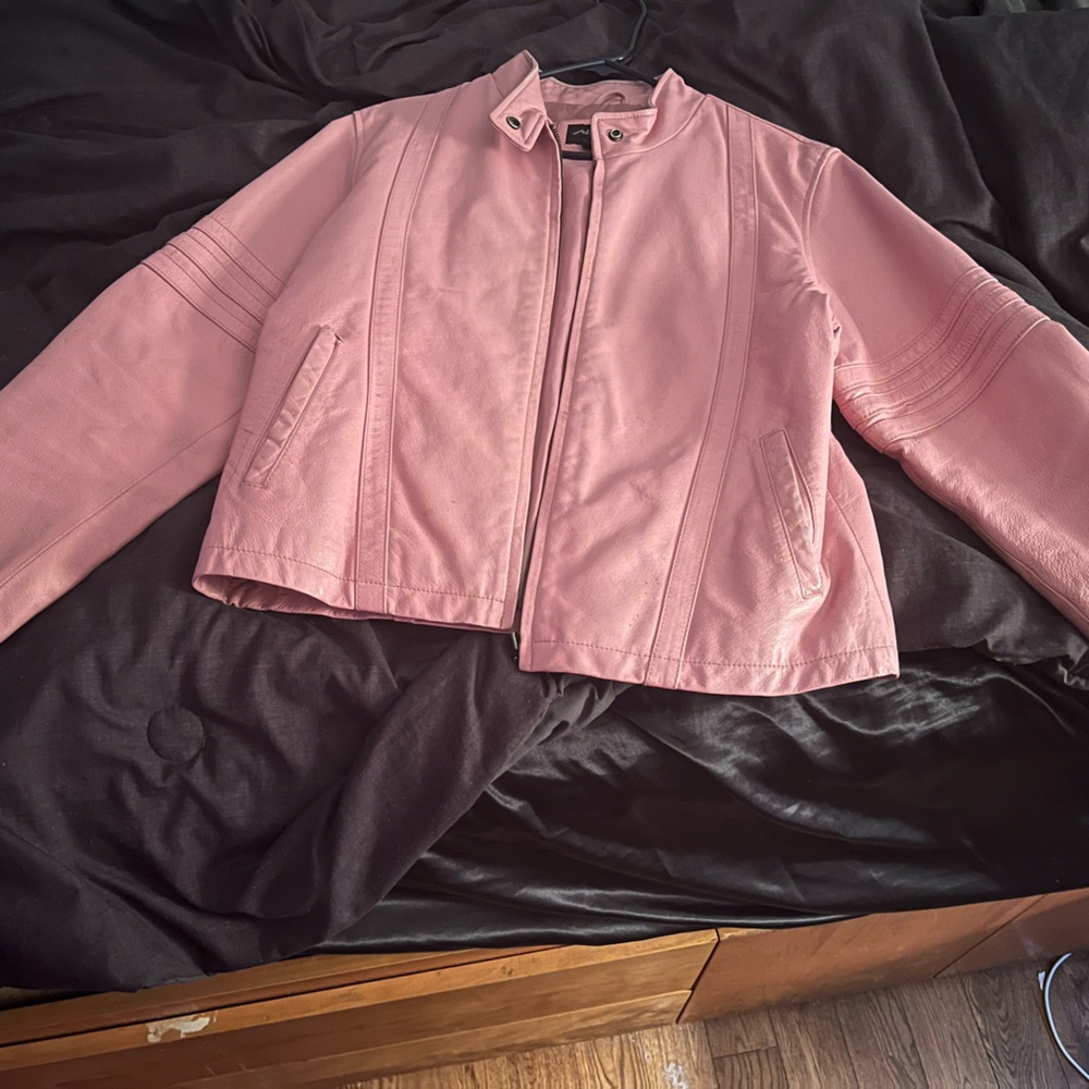 Women's Pink Leather Jacket